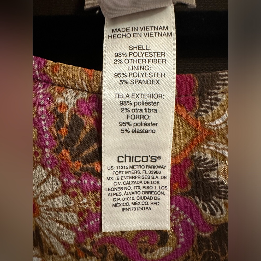 Chico’s Lace Floral Jayma Poncho SZ 3 Bateau Neck A Built In Shell Tank Multi - Picture 8 of 8